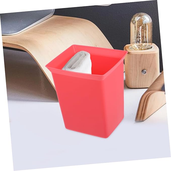 Portable Plastic Storage Caddy Organizer Bin for Hotel Cleaning Supplies Compact Utility Basket with Capacity for Room Organization Stylish Red Design