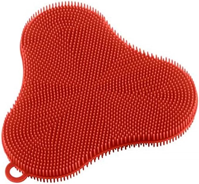 Kuhn Rikon 20441 Stay Clean Silicone Clover Scrubber one Size red