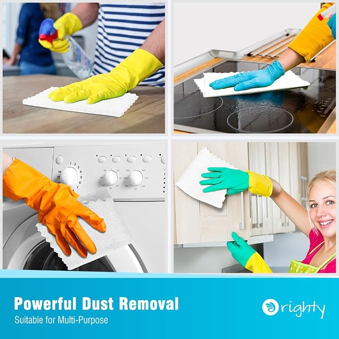 Orighty Microfiber Cleaning Cloth Bulk, 150 Pack Shop Towels 12x12in, White | Reusable Microfiber Towels for Cars, Shop Rags, Multi-Purpose Lint Free Cleaning Rags for Home & Kitchen