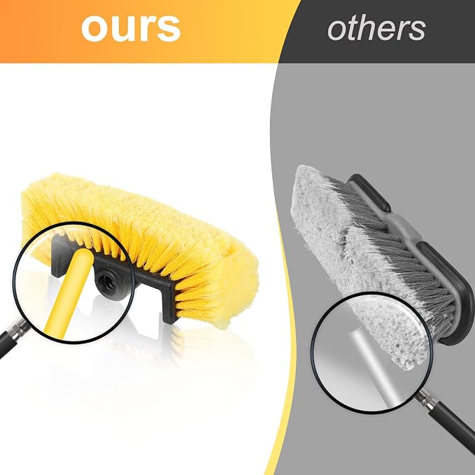 Tanlade 2 Pcs Car Wash Brush Heads Soft Bristle Flow Thru,10 Inch,Yellow (Pack of 2)