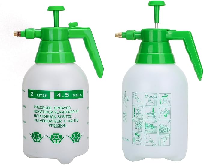MRPAPA 2 Pack Garden Pressure Sprayer, 1/2 Gallon Handheld Sprayer | Translucent Spray Bottle with Adjustable for Houseplant Watering, Lawn Care, Household Cleaning & Patio Maintenance