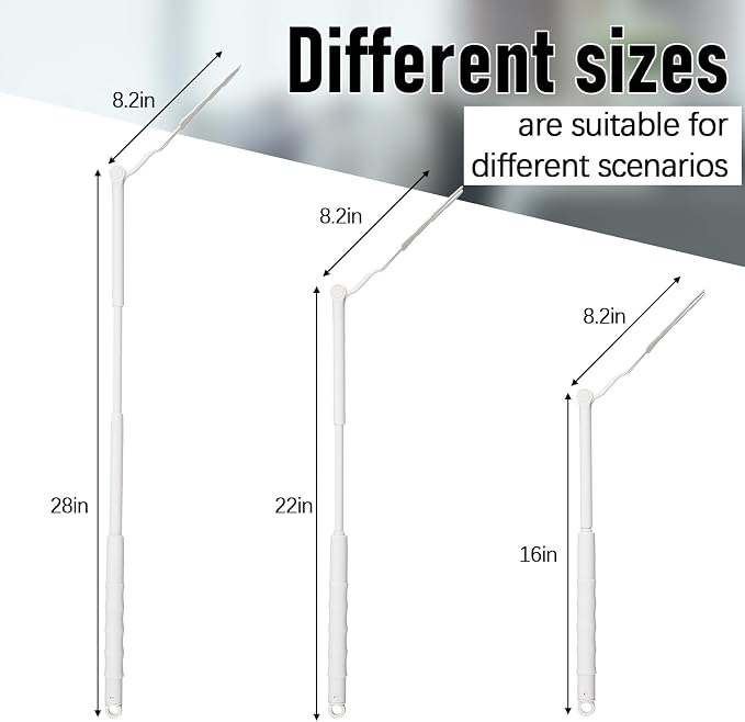 Colingmill 2 Pcs 3 ft Replacement Handles Compatible with Duster Refills | For Ceiling Fans, Blinds, Shelves, Windows, Long Extended Handle Only, White, Foldable, Durable PET, 270° Rotating Head