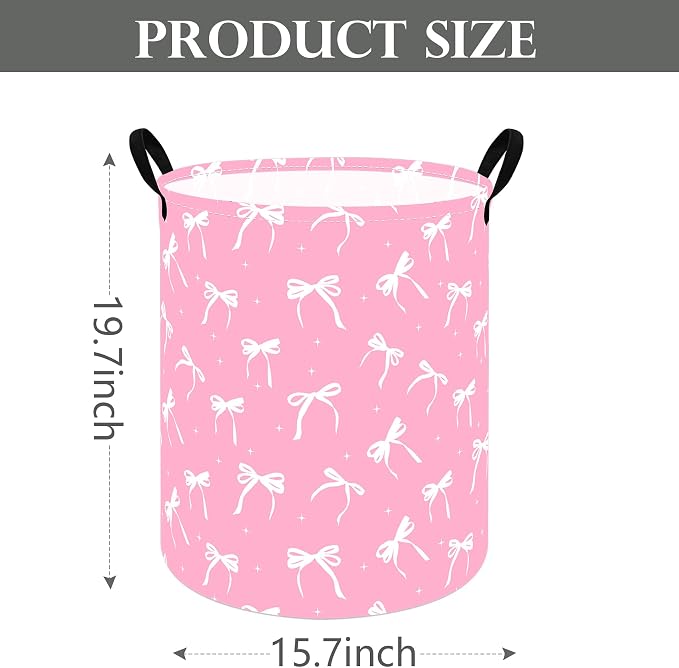 Round Laundry Hamper Clothes Storage Basket Fabric Storage Hamper Organization Storage Bin, Nursery Toy Box,Gift Basket with Handles