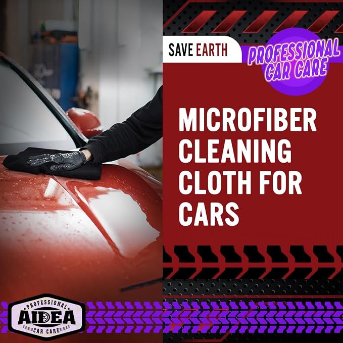 AIDEA Microfiber Cleaning Cloth Black 50PK, Cleaning Rags 12×12" | Microfiber Towels for Cars, Dusting Cloth Lint Free Microfiber Rags, Cleaning Towels for SUVs, House, Kitchen, Workshops