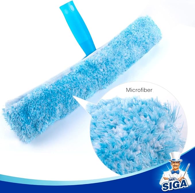 MR.SIGA Professional Window Squeegee & Microfiber Window Scrubber, 14 inch (Pack of 2)