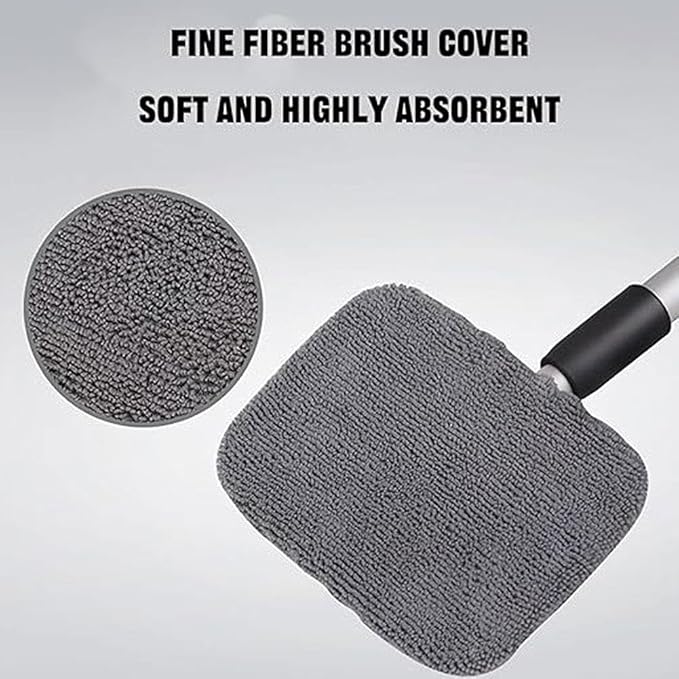 Windshield Window Cleaner Tool, Windshield Magnetic Car Window Cleaner, Magnetic Window Cleaner for Cars, Expandable Car Window Cleaner Tool with Microfiber Pads and Spray Bottles (2set)