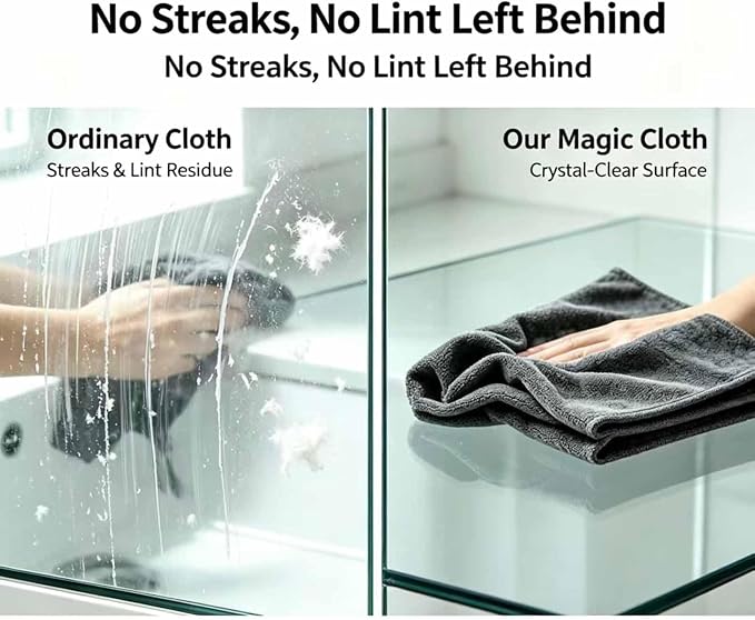 Yicengy 5 Pack Genie Magic Cleaning Cloth, XXL Microfiber Streak Free Magic Cloth, Reusable Lint Free Cleaning Towels for Glass, Stainless Steel, Washable Household Rags, Screens, Cars (Green)