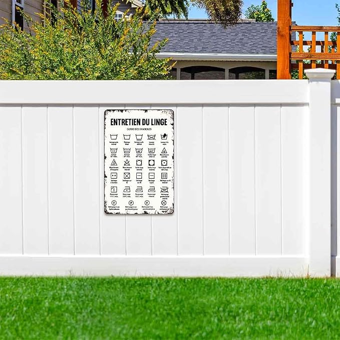 8x12 Inch Vintage Retro Aluminum Laundry Care Symbols Guide Art Wall Decor For Laundry Room Bathroom Farmhouse Man Cave Garage