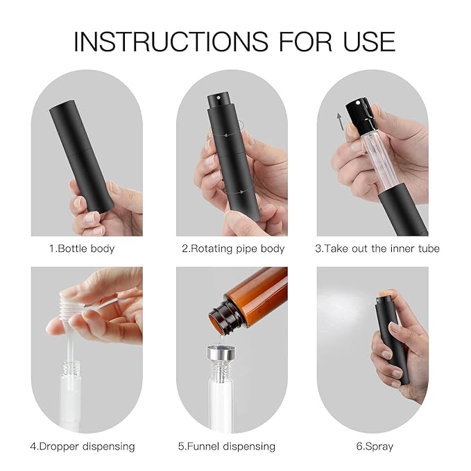 Tekson 10ml Travel Perfume Atomizer, Cologne Spray Bottle, Coffee Sprayer | Mini spray bottle refillable, for espresso, RDT, water, coffee bean, small size, twist up, portable, for men & women, red