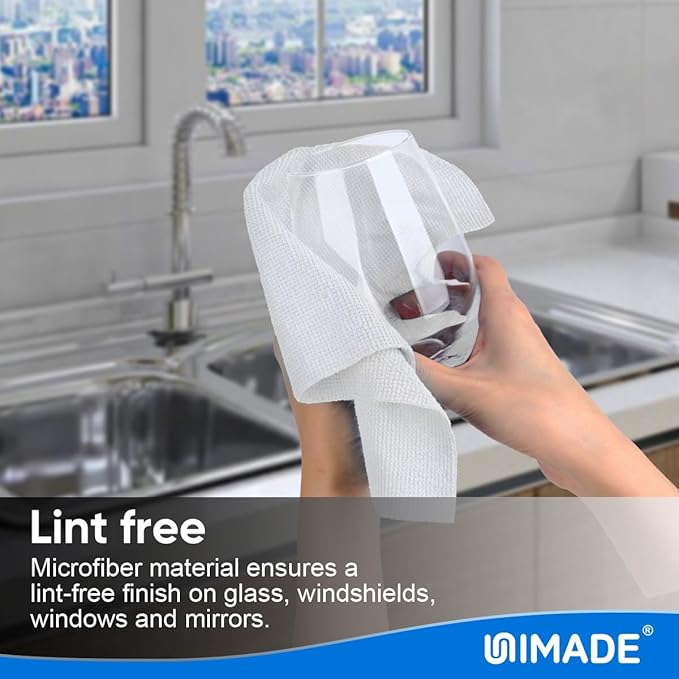 Microfiber Cleaning Cloth, 10 Pack Reusable Microfiber Towels | for Cars Lint Free Cleaning Shop Towel Rags for Home Kitchen Automotive Bar Mechanic Restaurant Garage, 11.5"x 11.5", White