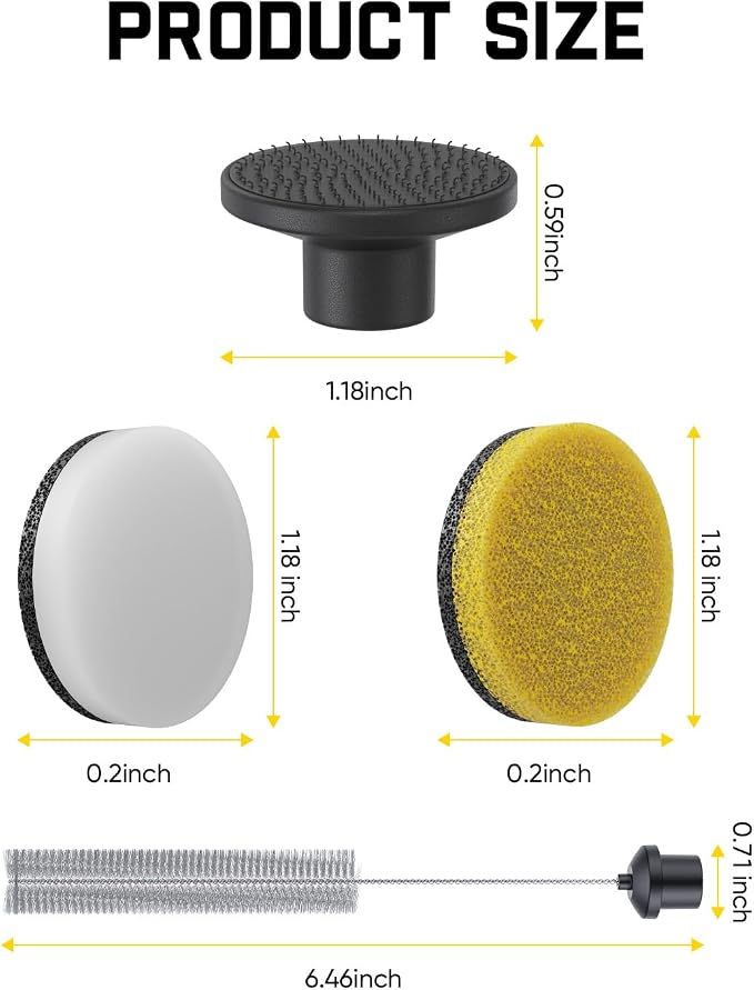 24 PCS Replacement Pads for Fanttik Flip G10 Nano HomeCare Cordless Electric Spin Scrubber, Suitable Electric Grout Scrubber Only, Accessories for Grout, Tiles, Sinks, Crevices