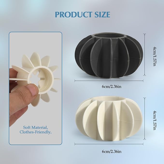 6Pcs Reusable Laundry Balls, TPR Anti-Tangle Washer Dryer Cleaning | TPR material, boosts detergent penetration, reusable design for clothes, towels, sheets washing cycles