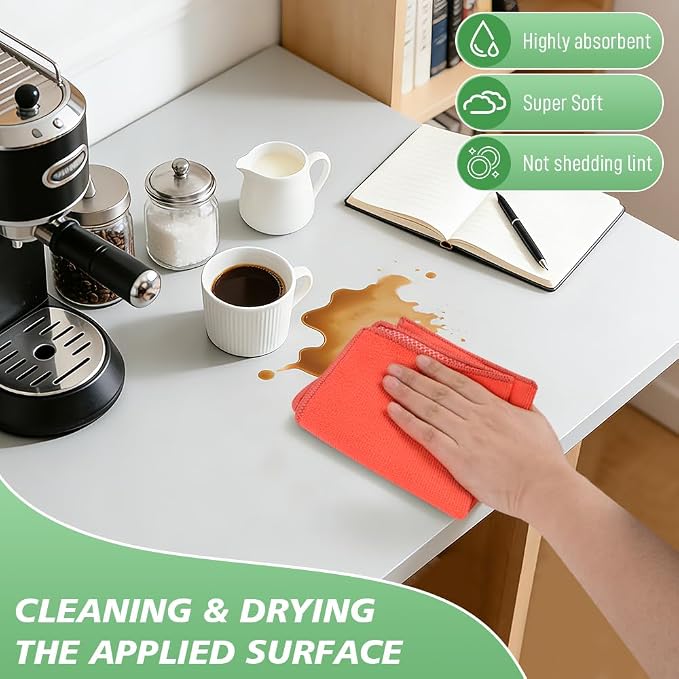 Dish Cloth for Washing Dishes Kitchen Washcloth Cleaning Cloth | 12x12inch 10pack Kitchen Towels Rags, Microfiber Cleaning Cloths, Wash Cloths with Poly Scour Side,Wholesale, Assorted