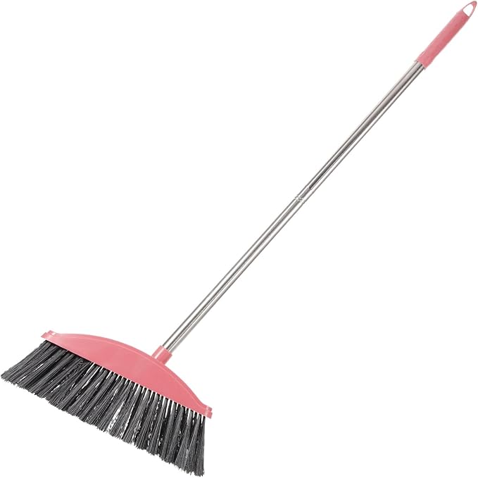 Luxshiny Long Handle Broom Outdoor Broom for Sweeping Floors Home for Kitchen Yard Driveway Garage Dense Bristles Cleaning Tool 34.37 inch Household Supplies
