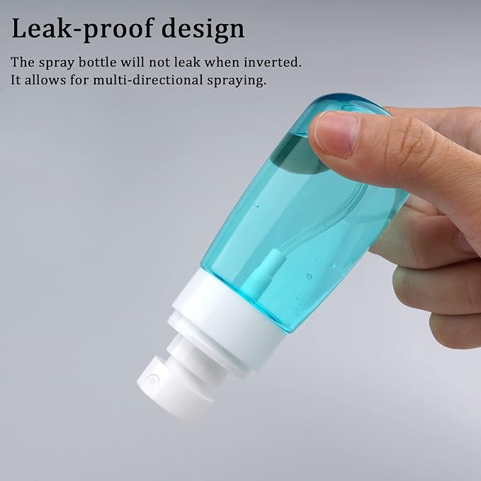 Travel Spray Bottle TSA Approved 2oz 3 PCS Fine Mist Spray Bottles | Leak Proof, 60ml Empty Plastic Refillable Spray Bottle, for Perfume, Essential Oils, Toners Rose Water, Cosmetics (3color)