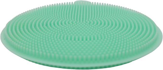Handy Housewares 4" Round Silicone Dish Scrubbing Sponge/Vegetable Scrubber Brush (Pastel Green, 1 Pack)