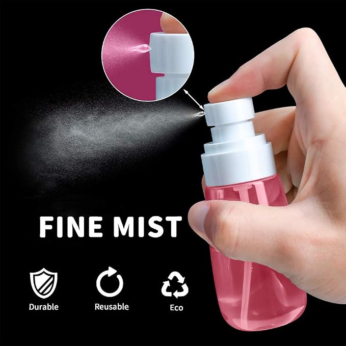 Fine Mist Spray Bottle 3.4oz/ 100ml Empty Cosmetic Refillable Travel Containers Plastic Hair Spray Bottle Sprayer for Perfume Skincare Makeup Lotion (6color2purple)