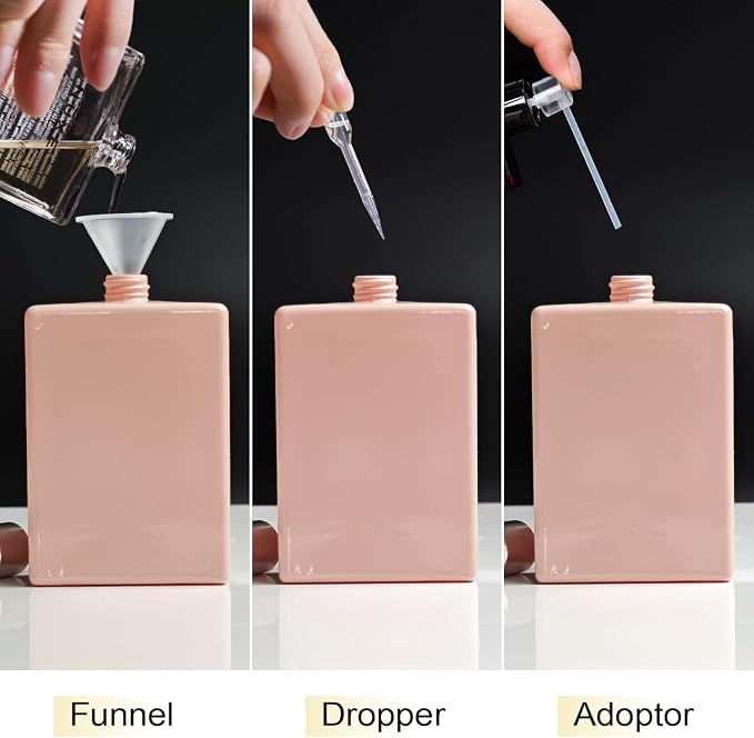 100ml/3.4Oz Glass Spray Perfume Bottle Empty Cologne Atomizer | Refillable Perfume Spray Bottle Container with 3 Kinds of Dispenser