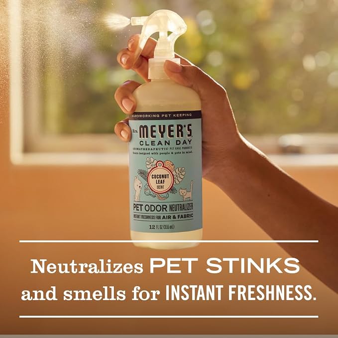 MRS. MEYER'S CLEAN DAY Pet Odor Neutralizer, Coconut Leaf Scent, 12oz (Pack of 6)