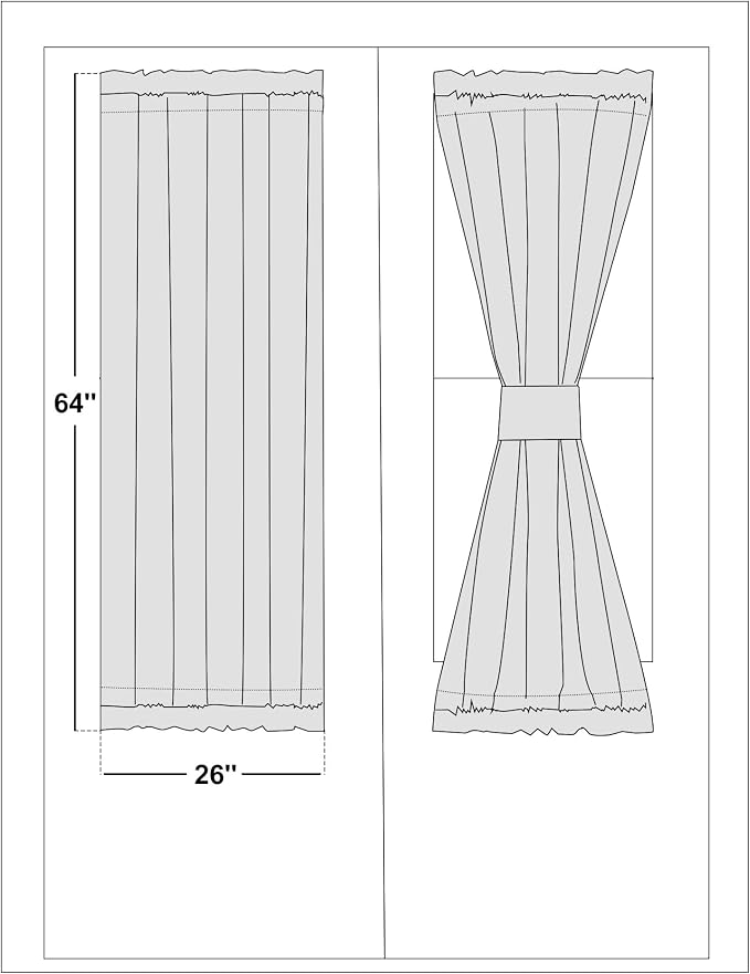 NICETOWN White Sheer Curtains for French Front Door, 1 Panel | Short Curtains for Small Window, Sidelight Thermal Insulated Door Side Window Covering, W26 x L64