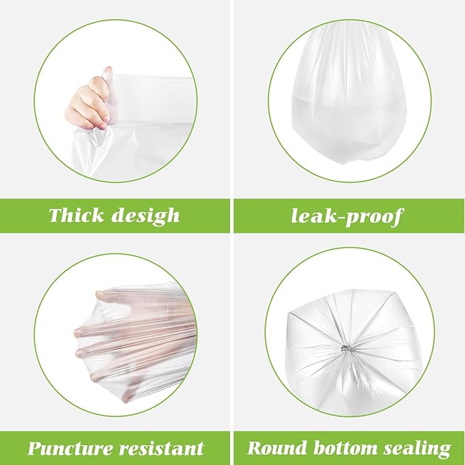 Teivio Mini Clear Trash Bags 1 Gallon 330 Count Bathroom Garbage Bags | Fit 3-4 Liters,0.8 Gal,Tiny Plastic Garbage Bags,Desktop Can Liners for Kitchen Bathroom Office Car dog poop