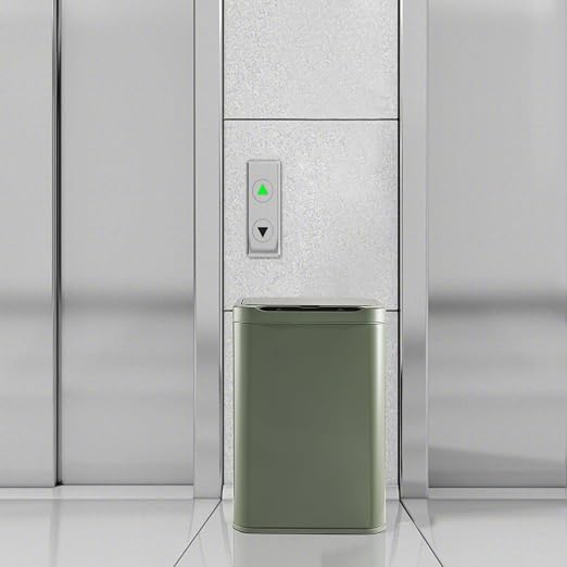 ELPHECO Stainless Steel Office Trash Can Avocado Green, 5.5 Gallon | Motion Sensor Garbage Can Touchless Smart Trash Can Automatic Waste Bin for Kitchen, Office, Bathroom