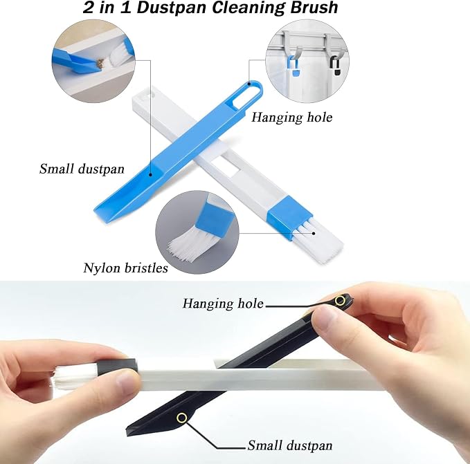 TuTuYa 11PCS Cleaning Brush Set, Multifunctional Gap Cleaning Brush | Remove Stubborn Dirt, Crevice Brush Reach into Deep and Narrow Space, Groove Gap Brush&Dustpan Brush Clean Track and Gap