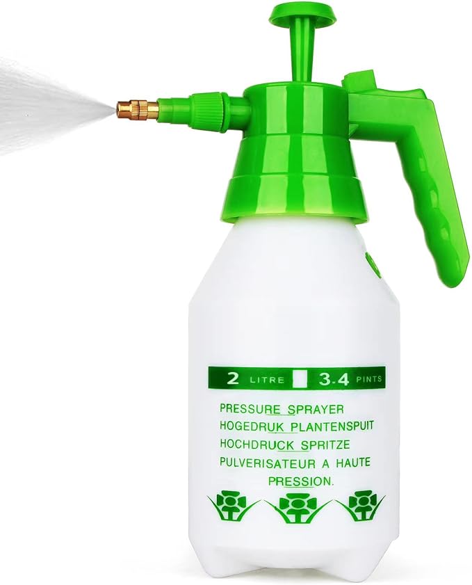 Garden Pump Sprayer,68oz/34oz Hand-held Pressure Sprayer Bottle for Lawn with Safety Value&Adjustable Nozzle, for Watering,Spraying Weeds,Home Cleaning and Car Washing,0.5 Gallon