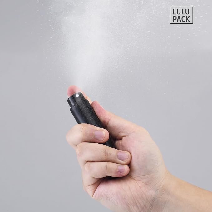Lulupack Travel Perfume Bottle Refillable - Cologne Spray Atomizer Mini - Small Travel Size Empty Sprayer for Refill Sample Container - Portable Fragrance Decant Dispenser Women Men 10ml 1PCS Black