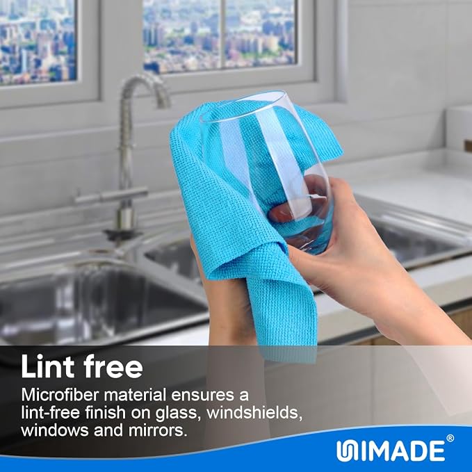 Microfiber Cleaning Cloth, 50PK Reusable Microfiber Cleaning Cloth | Shop Rags Bulk Lint Free Cleaning Towels for Car Kitchen Automotive Bar Mechanic Restaurant Garage, 11.5"x11.5", Multicolor