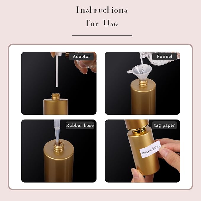 2pcs 50ml Glass Spray Bottle for Perfume,Refillable Travel Perfume Atomizer Bottles,Gold Portable Cologne Atomizer Empty Bottle. (Gold*2)