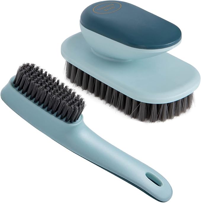 Laundry Scrub Brush Soft Bristle Brush Clothes Cleaning Brush for Stains | 2 Pack Scrubbing Brush Household Cleaning Tool for Bathroom Countertops Bathtubs