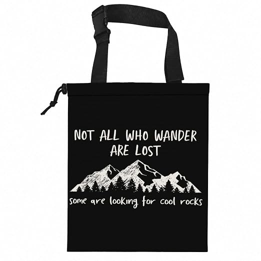 Funny Rock Geologist Car Garbage Bag Canvas Trash Can | Rock Collector Hounding Gifts Drawstring Car Trash Bag Hanging for Back Seat with Adjustable Buckle
