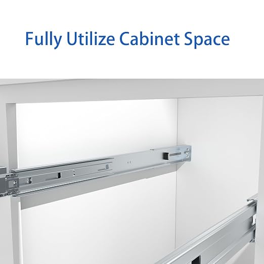 Double Pull Out Under Cabinet Trash Can 35 Qt Garbage Bin for 15" x 1.5" Face Frame, Grey -Only for 18" W*24" D Cabinet