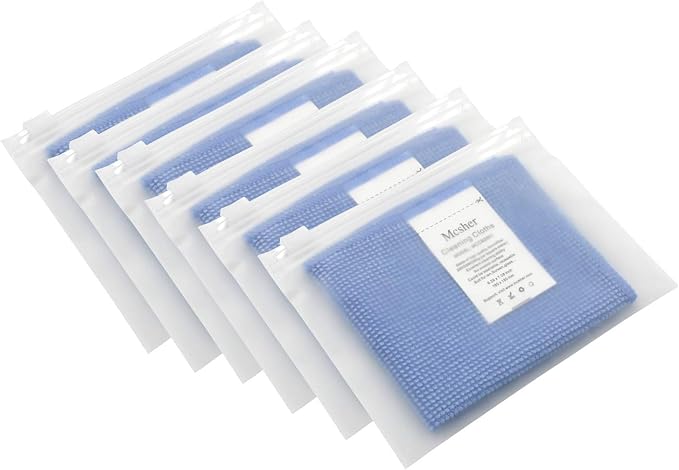 Mcsher Microfiber Cleaning Cloths - 6 Pcak, Blue, 6"x 7" Inch