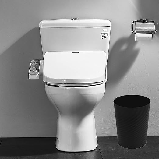 UUJOLY Plastic Small Bathroom Trash Can Wastebasket Garbage Can, Black | Easy to clean, Bathroom, Laundry Room, Kitchen, Office, Kids Room, Dorm, Bedroom, 1.8 Gallon