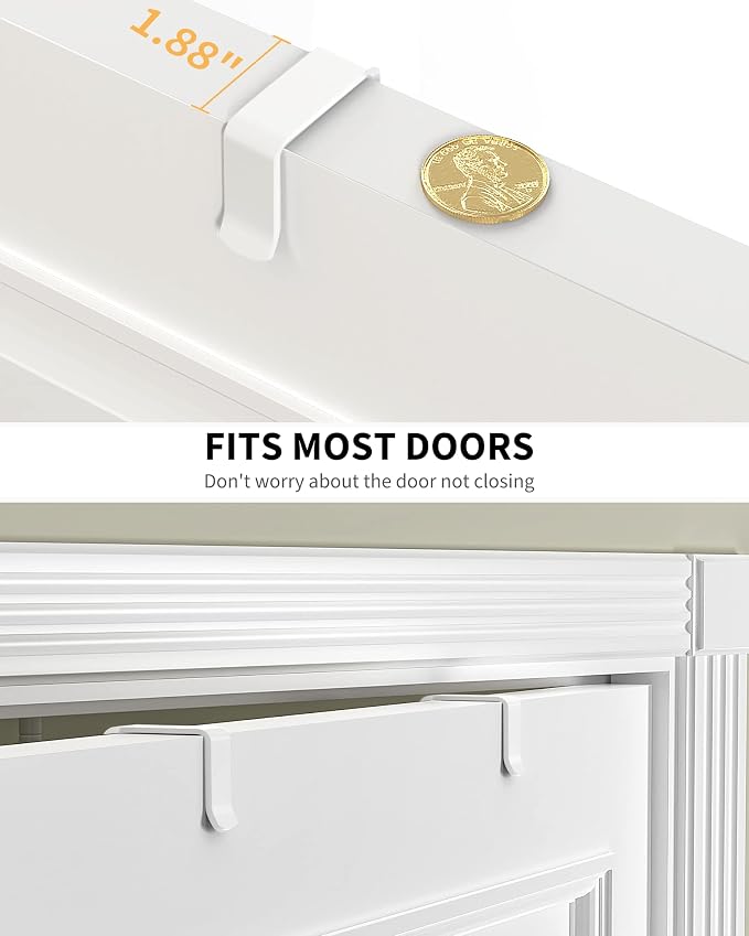 Moforoco White 9-Tier Over The Door Pantry Organizer, Pantry Organization And Storage, Metal Hanging Spice Rack Shelves Door, Home & Kitchen Essentials, Laundry Room Bathroom Organization (Pack of 2)