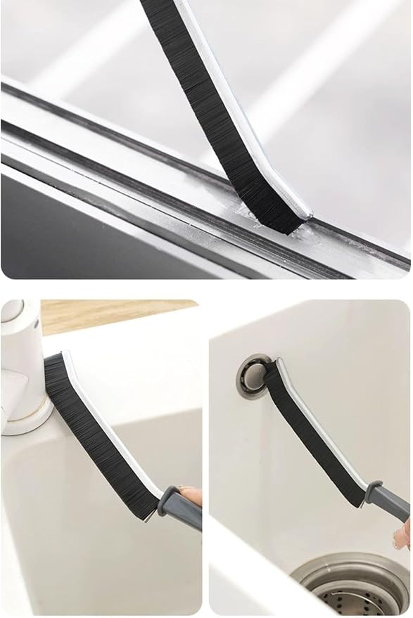 Multi-Functional Window Track Cleaner - Window Groove Cleaning Brush Tools with Corner Scraper & Detachable Brush, Portable for Crevice - Sill Scrub Brush Tool for Bathroom, Kitchen Tiles, Door Slots