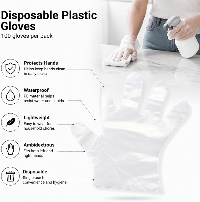 Cleaning Caddy Bag, Cleaning Supplies Organizer, Storage Basket with Handle | Portable Multifunctional, Foldable, Black, Suitable for Household Outdoor Storage, Comes with 100 Disposable Gloves