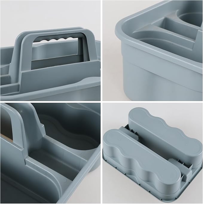 Ramddy Compartment Plastic Cleaning Caddy Basket, 4 Packs | Multipurpose, Commercial, Household Organizer Caddies