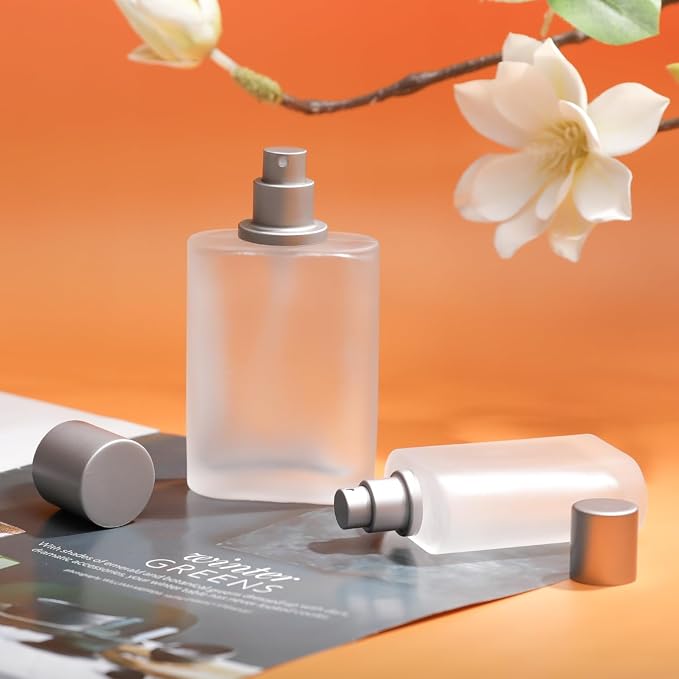 100ml/3.4 Oz Frosted Glass Perfume Spray Bottle Atomizer Empty | Refillable Perfume Cologne Bottle Fine Mist with 3 Kinds of Perfume Dispenser