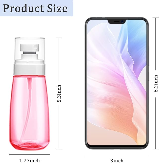 Fine Mist Spray Bottle 3.4oz/ 100ml Empty Cosmetic Refillable Travel Containers Plastic Hair Spray Bottle Sprayer for Perfume Skincare Makeup Lotion (6color2purple)