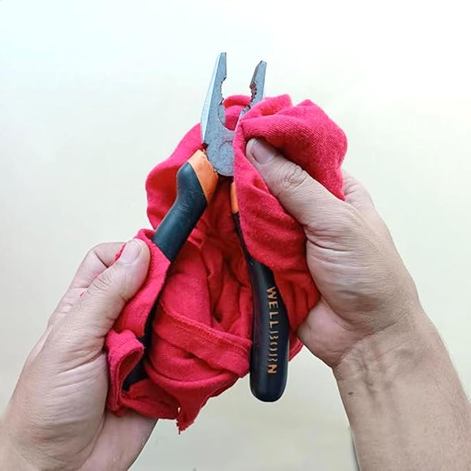 Recycled Multicolored Knit T-Shirt Cleaning Cloths, 2 lb Bag - Pack of 12, Reusable Cotton Rags Bulk for Dusting, Polishing, Staining, Paint Spill Cleanup, Industrial and Commercial Use