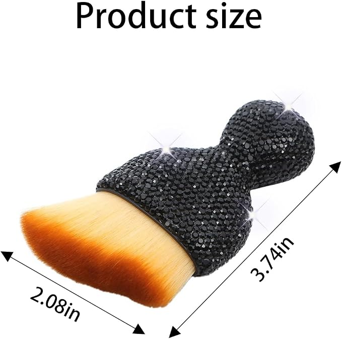 zipelo Diamond-Handle Car Detailing Dust Brush, Black | soft synthetic bristles, beveled profile reaches narrow gaps, scratch-free wet or dry use, compact storage, cleaning tools