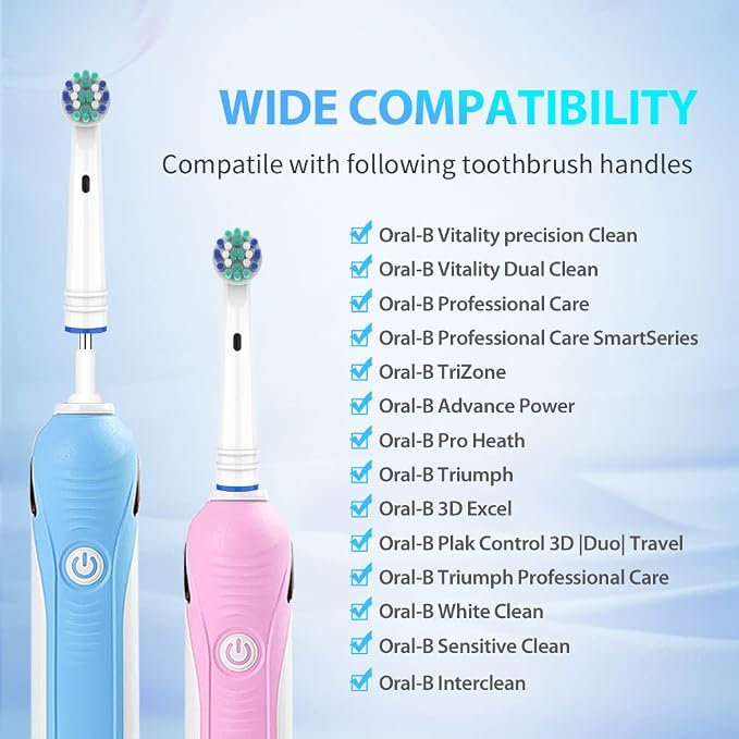 Replacement Toothbrush Heads for Oral B Braun(Individually Packaged),4 Pack Refill Electric Toothbrush Heads Compatible with Oral B 7000/Pro 1000/9600/ 5000/3000/8000