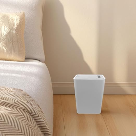 Slim Trash Can with Lid Portable Airtight Waste Bin for Bathroom and Kitchen Stylish Space-Saving Design for Compact Areas Elegant Decorative Garbage Can with Press Cover