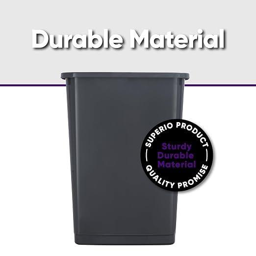 Superio Large Kitchen Trash Can 13 Gallon, 52 Qt Waste Bin for Kitchen, Garage, Indoor and Outdoor Trash Can (4, Dark Grey)