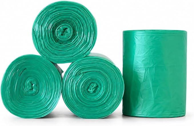 1.2 Gallon Small Trash Bags (440 Count) 5 Liter Green Mini Garbage Bags, Small Trash Can Liners, Bathroom Wastebasket Bags, Kitchen & Office Bin Liners