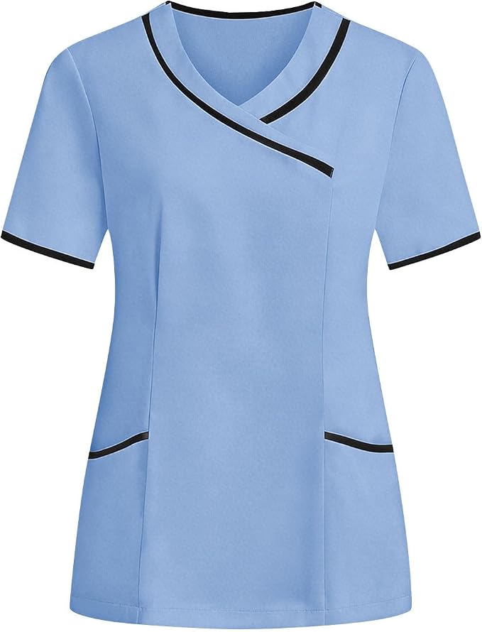 Housekeeping Uniforms - Women Lightweight Stretchy Scrubs for Cleaning Job, Breathable & Easy Care & Moisture-Wicking