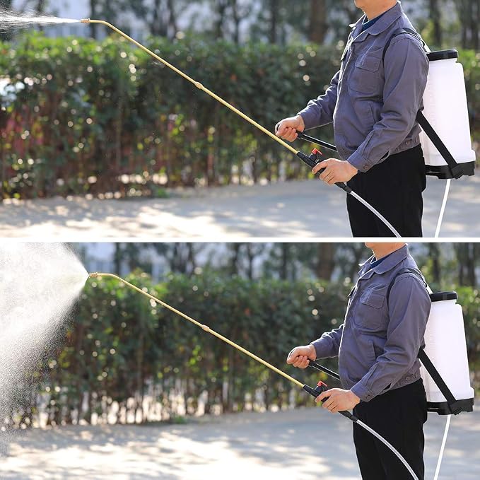 ITISLL 4 Gallon Backpack Sprayer, Leak-Free Pump Sprayer with Telescopic Brass Wand, Durable Polyethylene Wand for Garden and Lawn 15liter